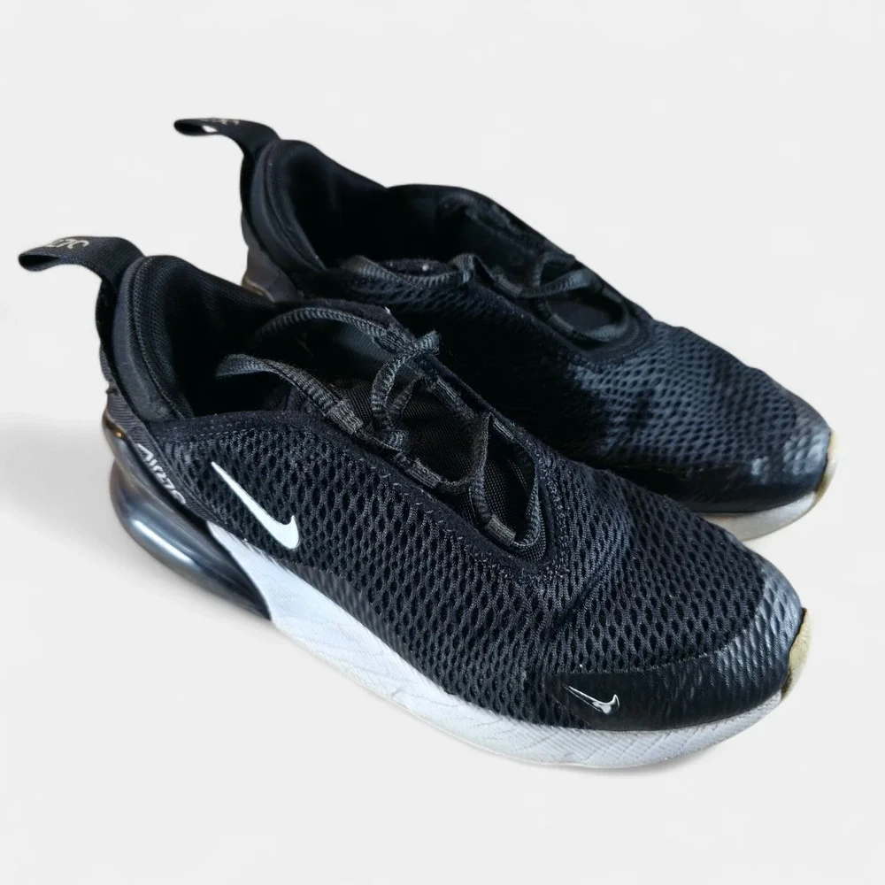 Nike Air Max 270 PS Black White Comfort Casual Sneakers Youth Kids Size 2 Y